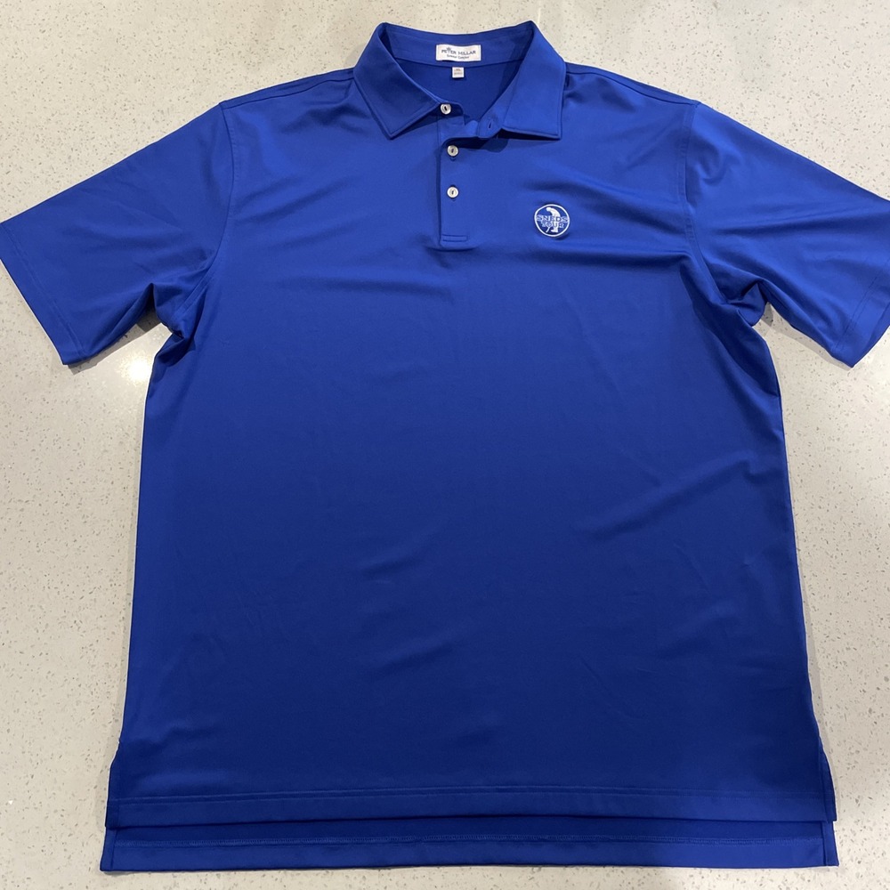Peter Millar Summer Comfort Polo Shirt Men XL Dark  Blue Sneds Tour Golf